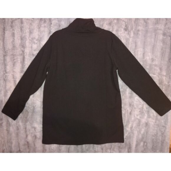 NWT Jones New York Women's Serenity Knit Mock Neck Tunic Top Size M Black Fall - Picture 3 of 9
